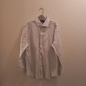 Michael Kors Shirt Men's Large 16 White Printed Slim Fit Office Career